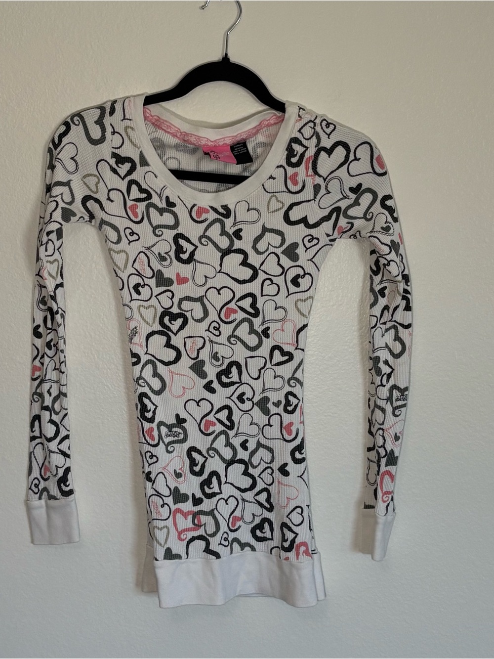 So Cal No Fear Heart On Thermal Y2K Vintage Long Sleeve Womens Skater Small